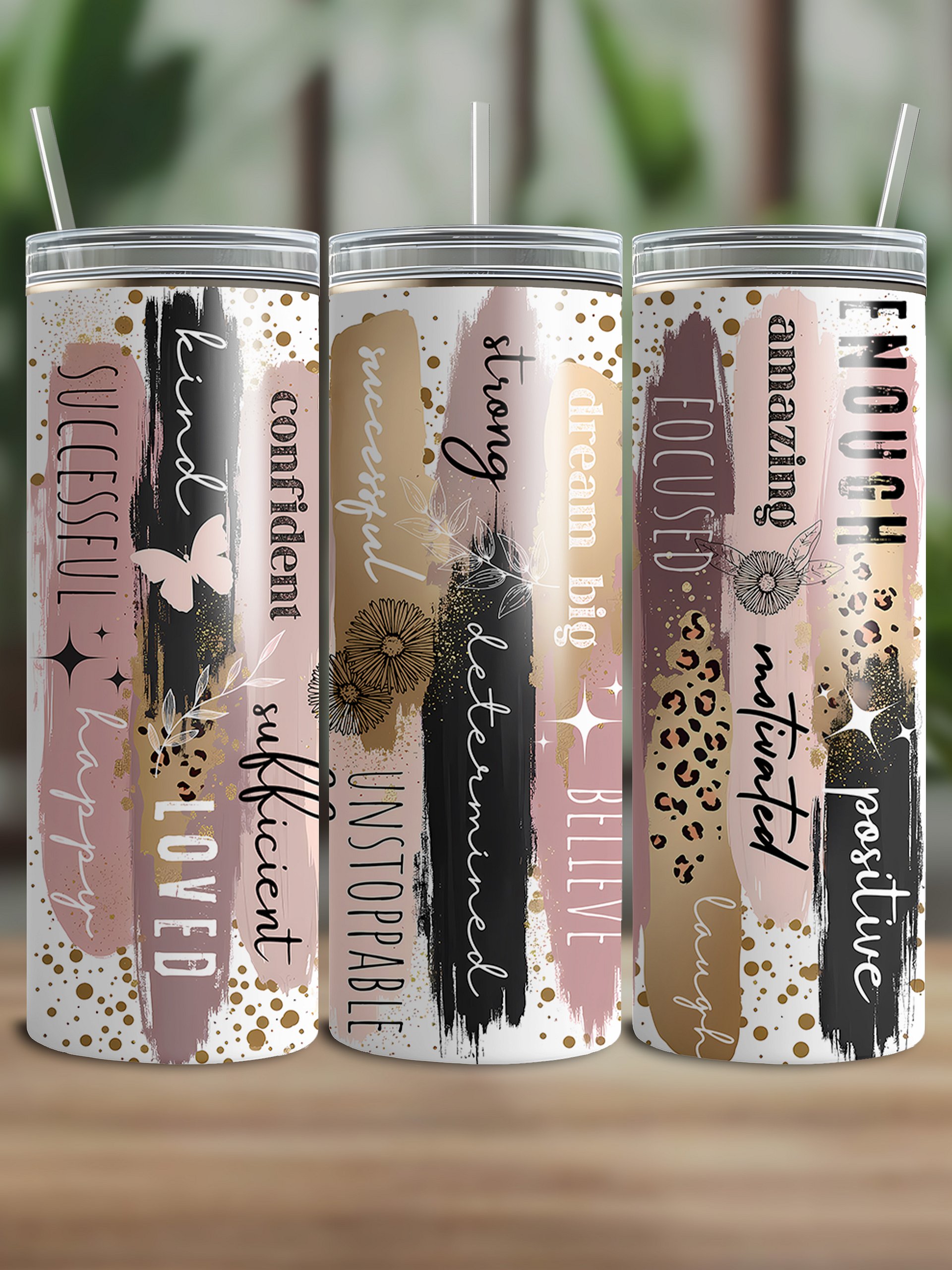 Positive Affirmations Motivational Tumbler Wrap product image (1)