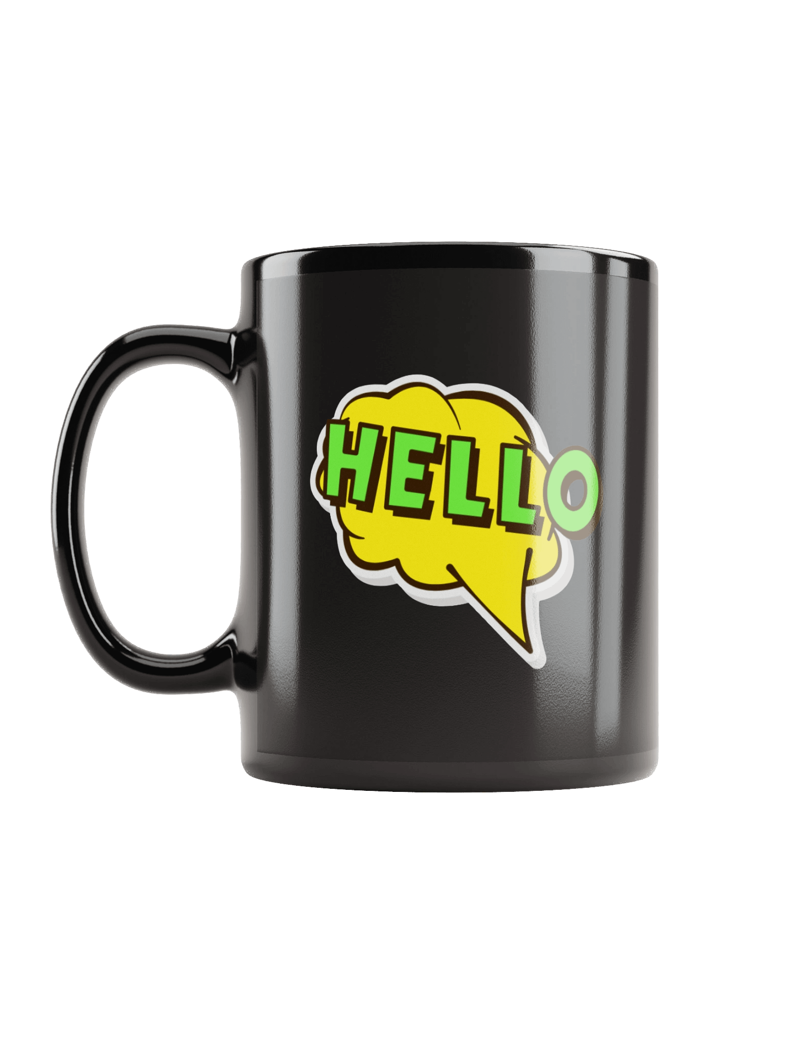 Hello Comic Speech Bubble Black Coffee Mug product image (2)