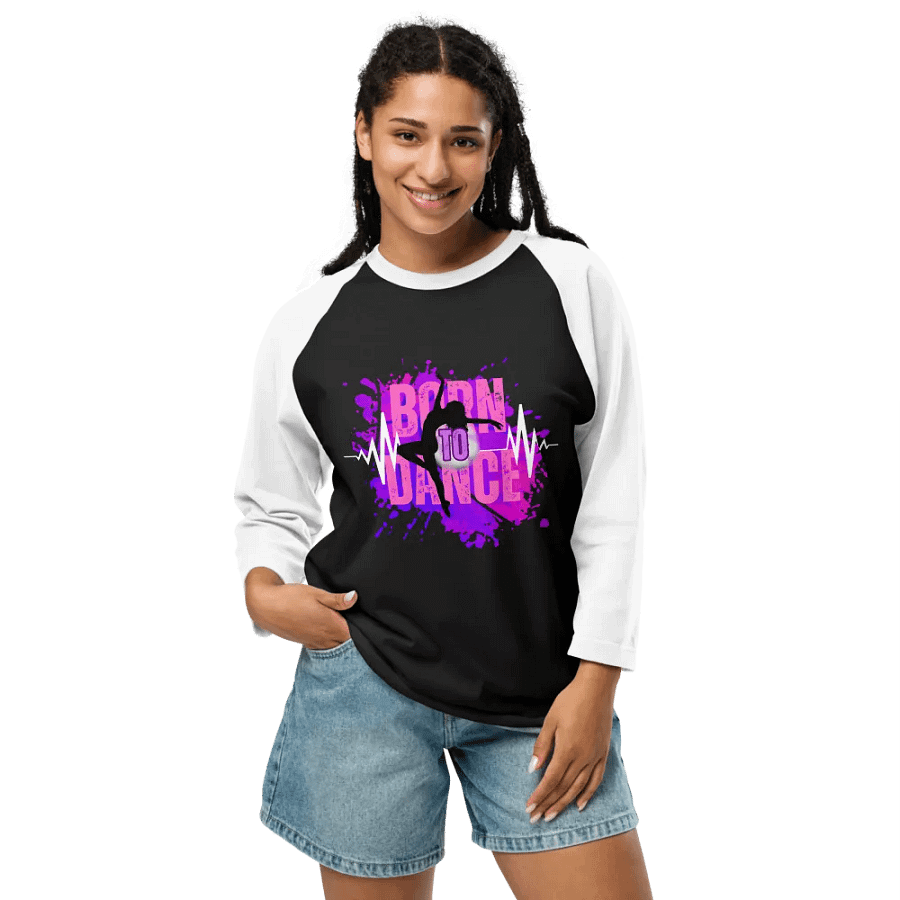 Born to Dance her Silhouette Dynamo Raglan Two Color Tee product image (8)