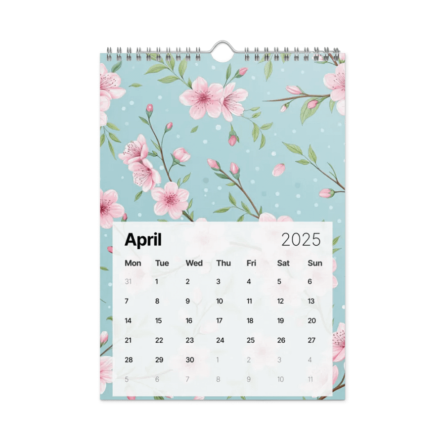 SEAMLESS FLORAL PATTERN WALL CALENDAR 2025 product image (1)