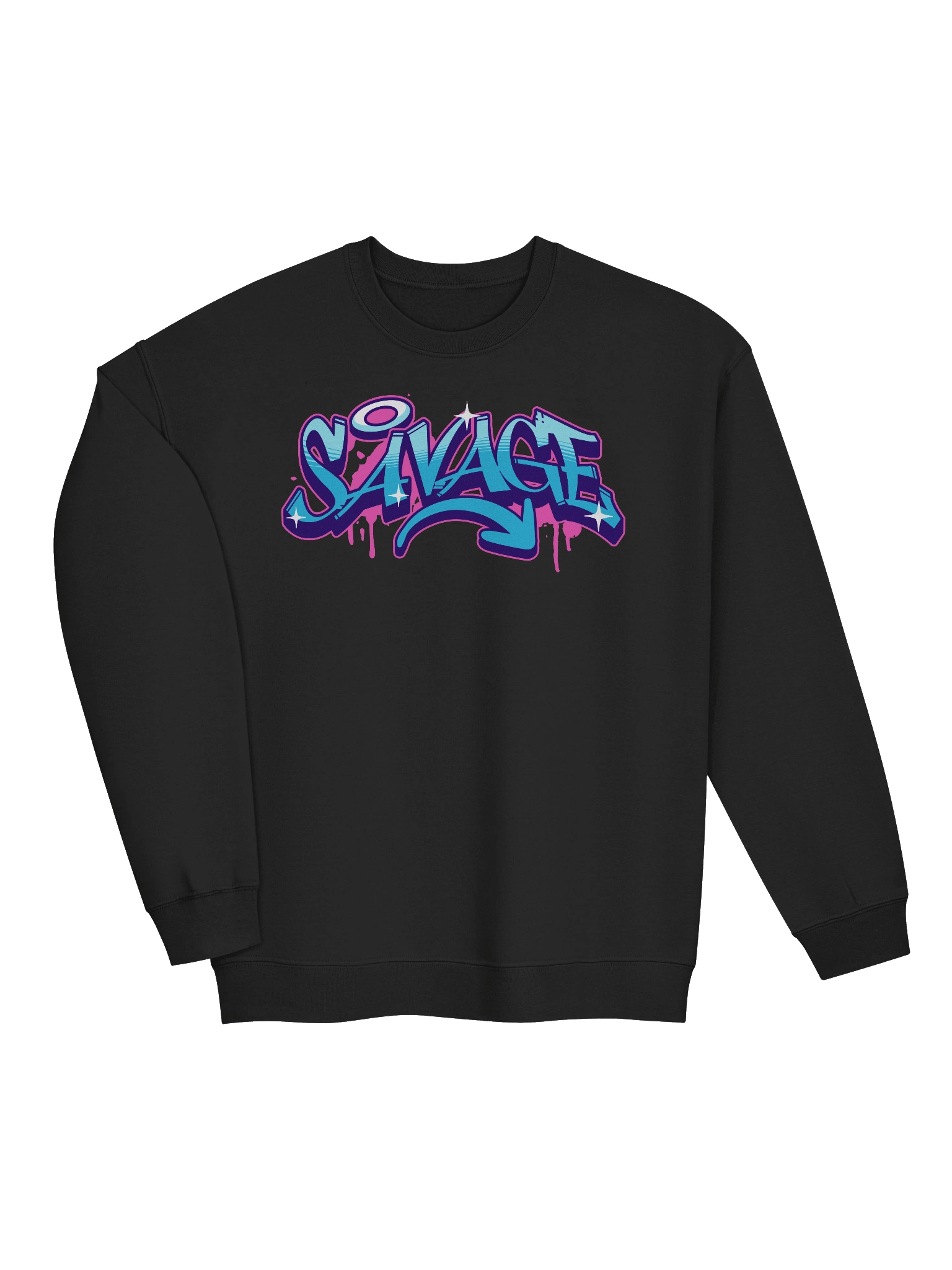 Savage Graffiti Typography Crewneck Sweatshirt: Casual Wear product image (3)