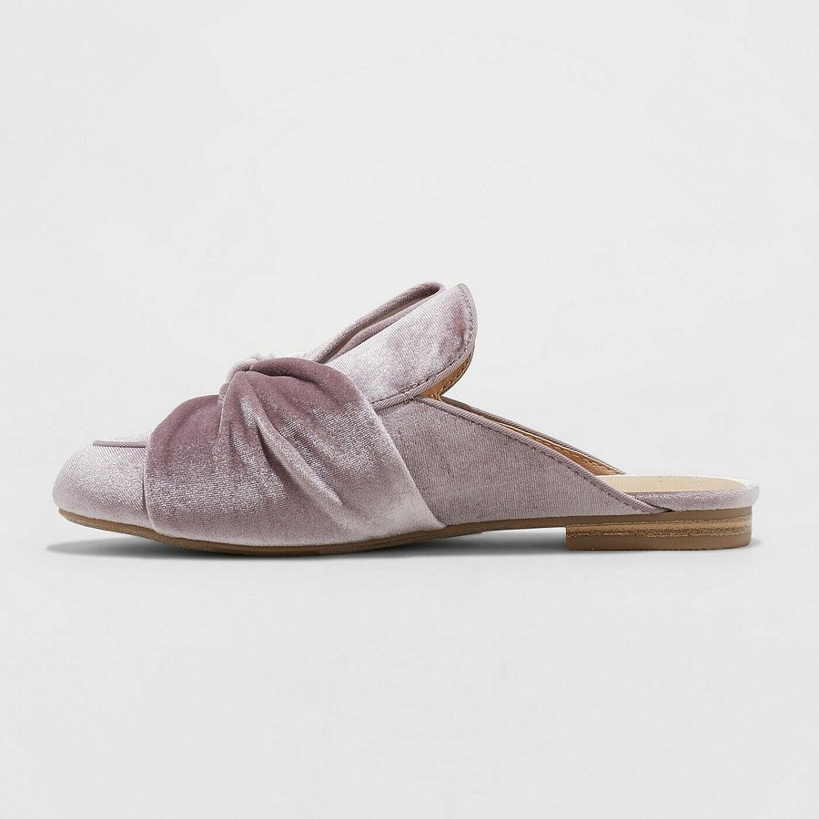Women's Holland Knotted Velvet Mules - A New Day Lavender product image (3)