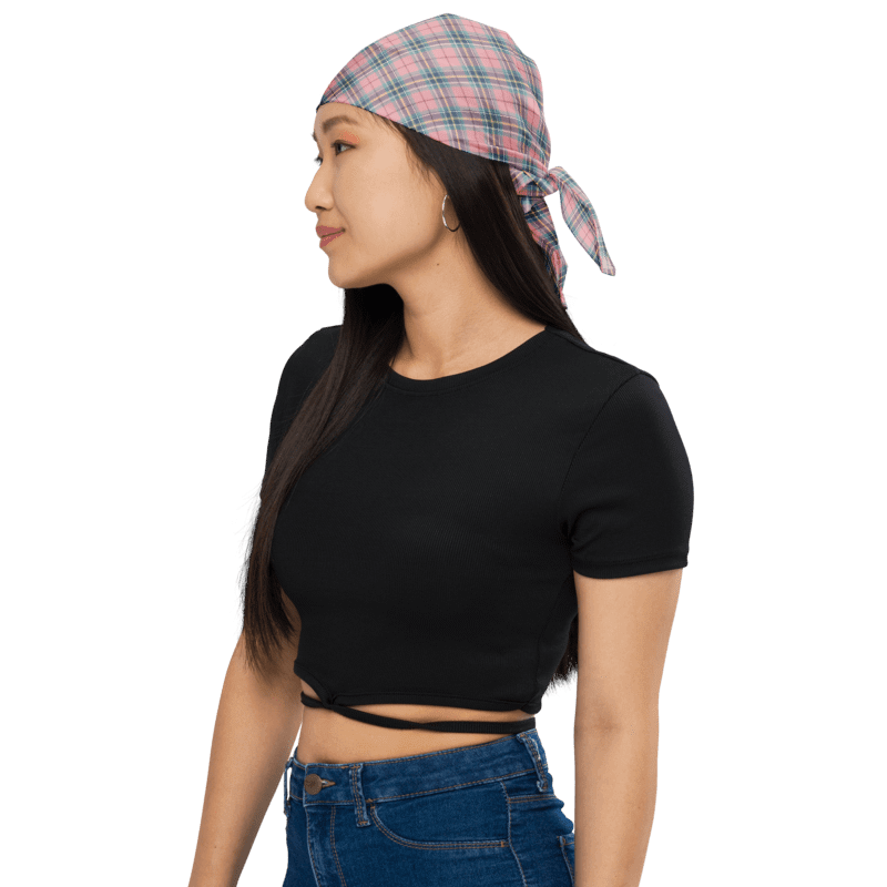 Pastel Pink Plaid Bandana product image (1)