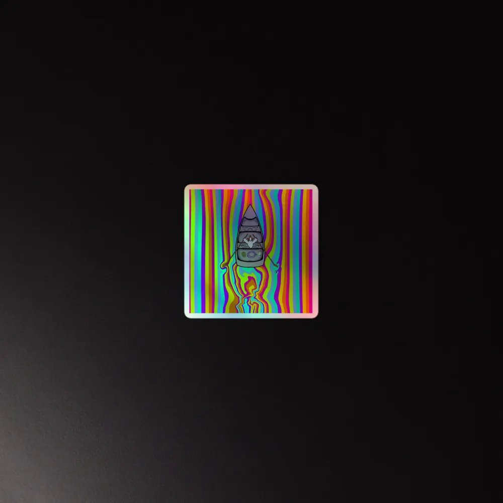 Row Row Row Your Boat holographic sticker product image (2)