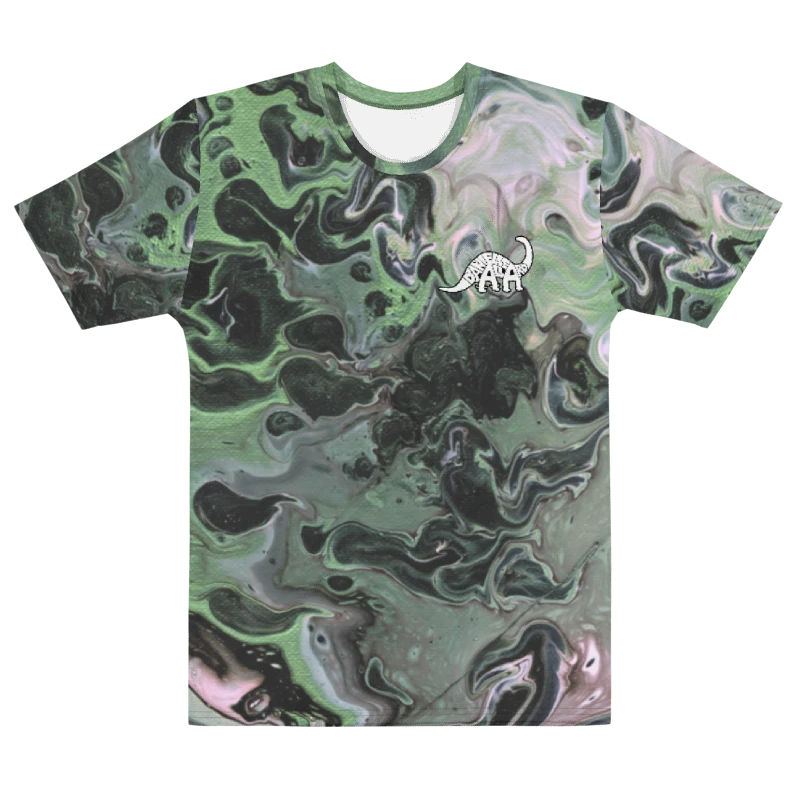 Metallic Green Fluid Acrylic T-Shirt product image (2)