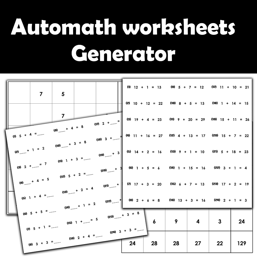 AutoMath Worksheets Generator product image (1)