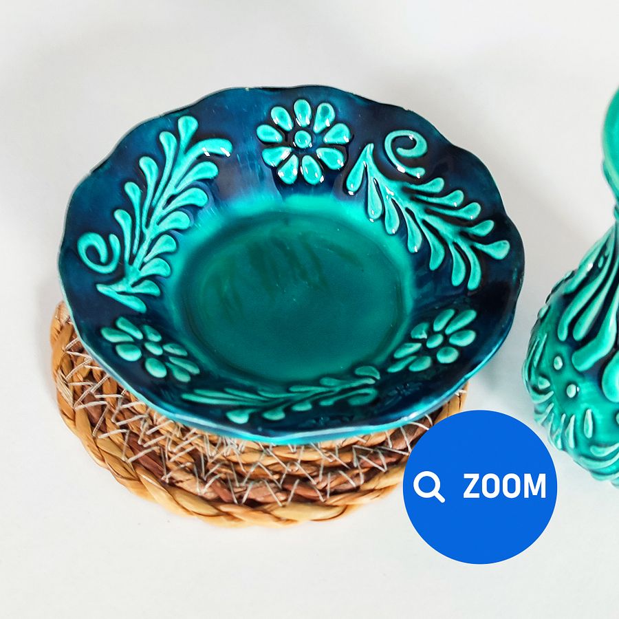 Ceramic tea cup, turquoise/green/emerald mug — handmade pottery, handmade ceramic, home decor, handmade gift, Turkish ceramic product image (6)
