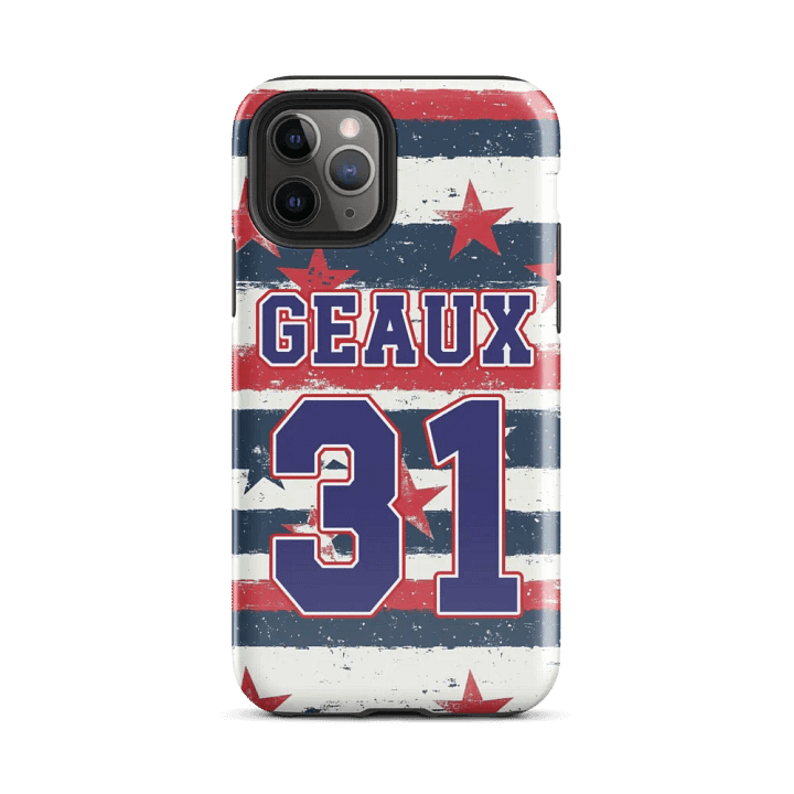 Geaux 31 - Vintage Stars & Stripes Pattern iPhone Layered Case product image (27)