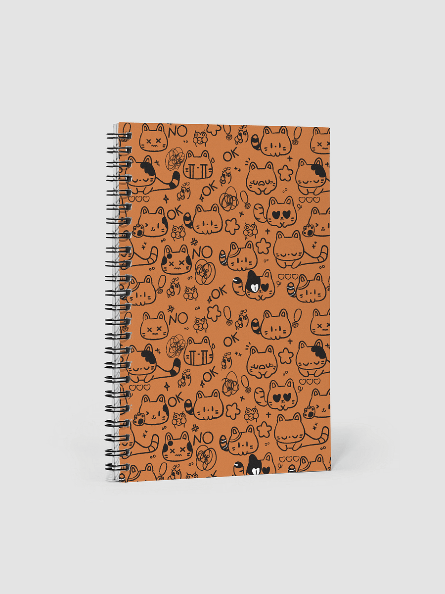 Cute Cat Doodles – Orange Spiral Notebook product image (1)