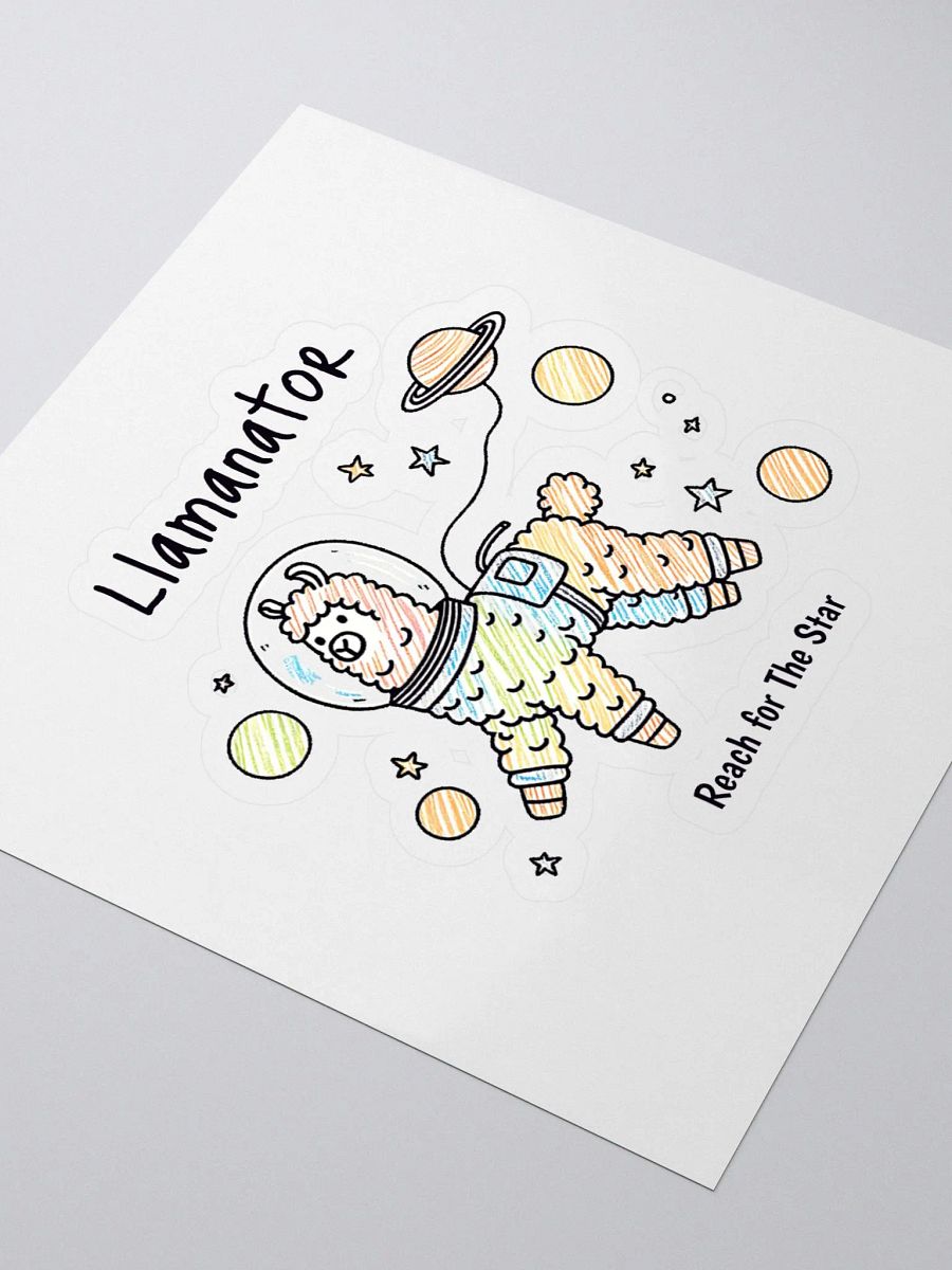 Llamanator reach for the star llama joke cute sticker product image (3)