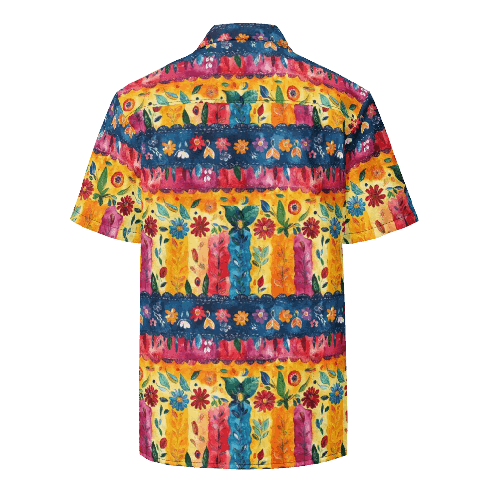 Feather Stripe Floral Pattern-Seamless Papel Picado Hawaiian Shirt product image (2)
