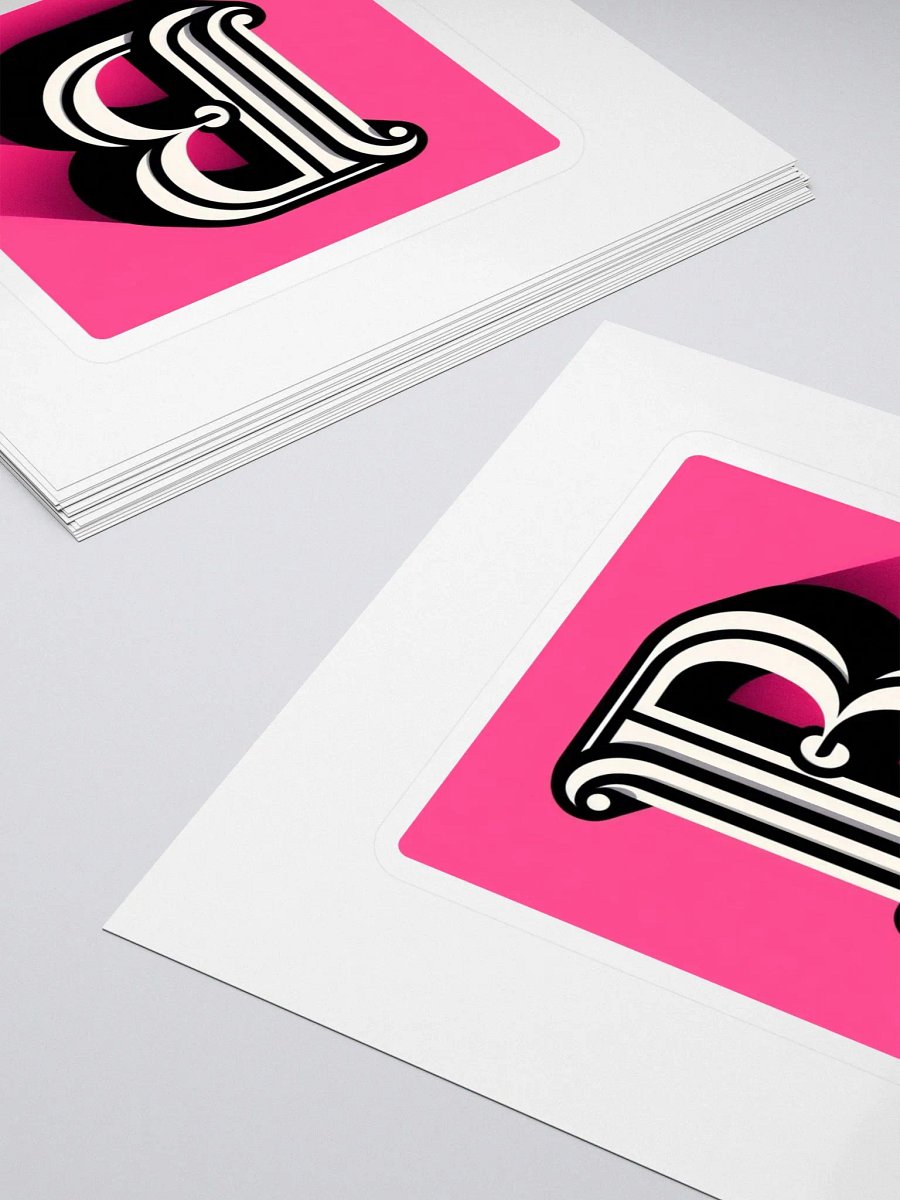 Ornate 3D Letter B Kiss Cut Stickers |Ai Design initial B product image (4)