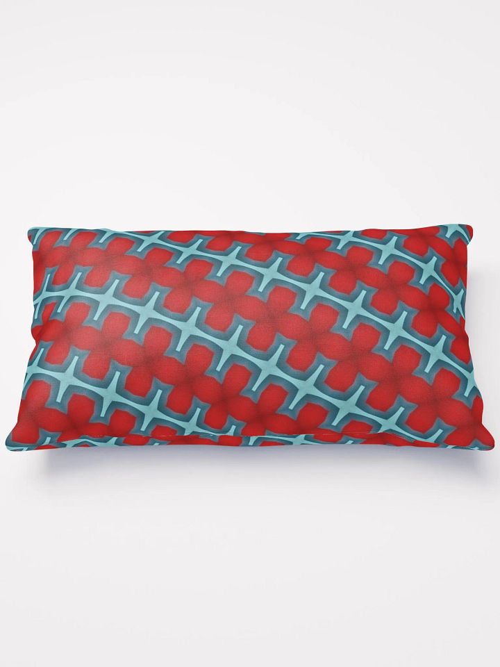 Red & Blue Diagonal Floral Pillow product image (1)