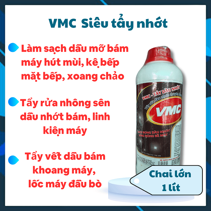 SIÊU TẨY DẦU NHỚT VMC Chai 1 lít chất lượng tốt nhất thị trường product image (1)