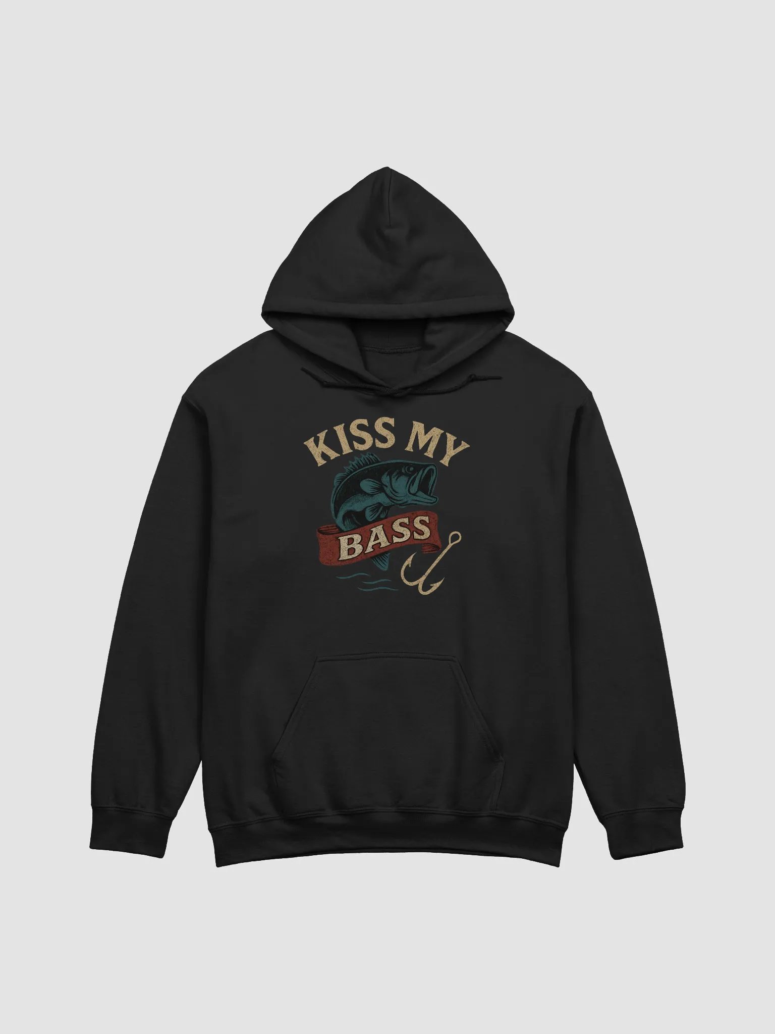 Vintage Funny Fishing Hoodie – Kiss My Bass Humor Tee product image (4)