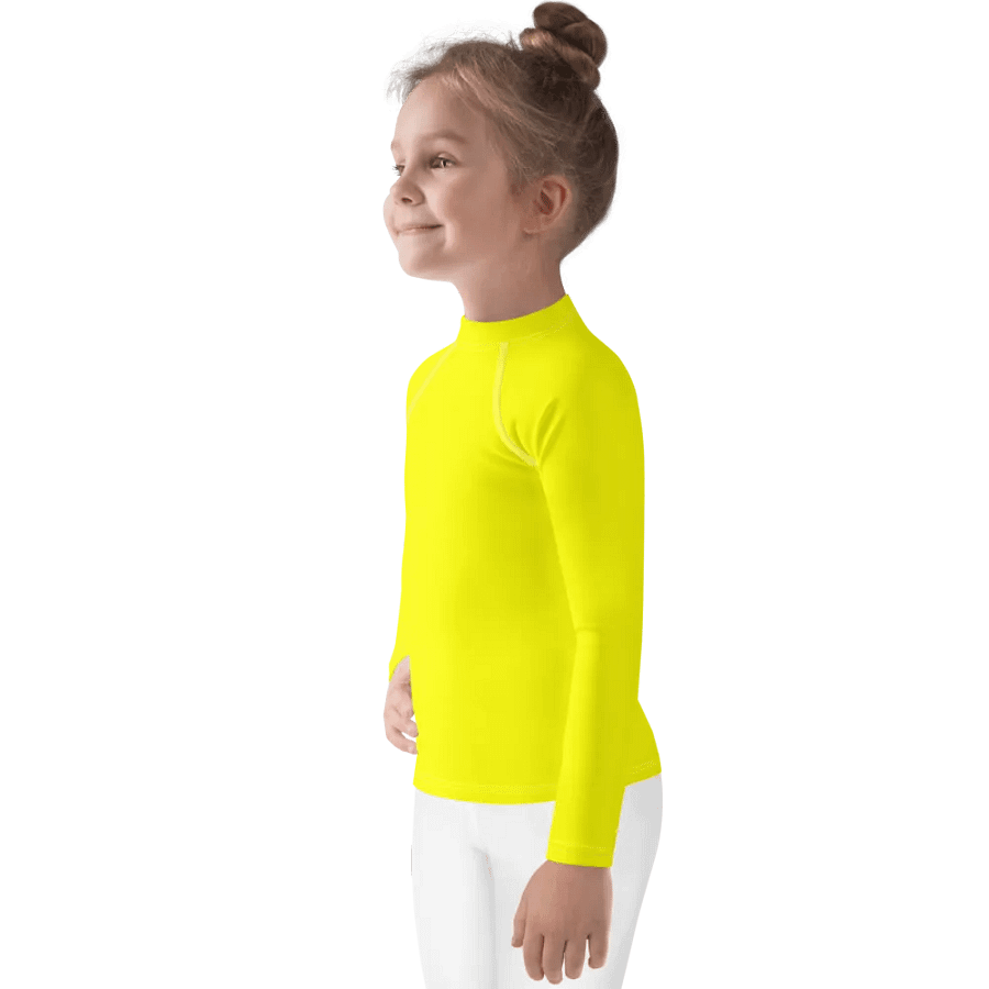 Kids Plain Color Yellow Rash Guard product image (7)