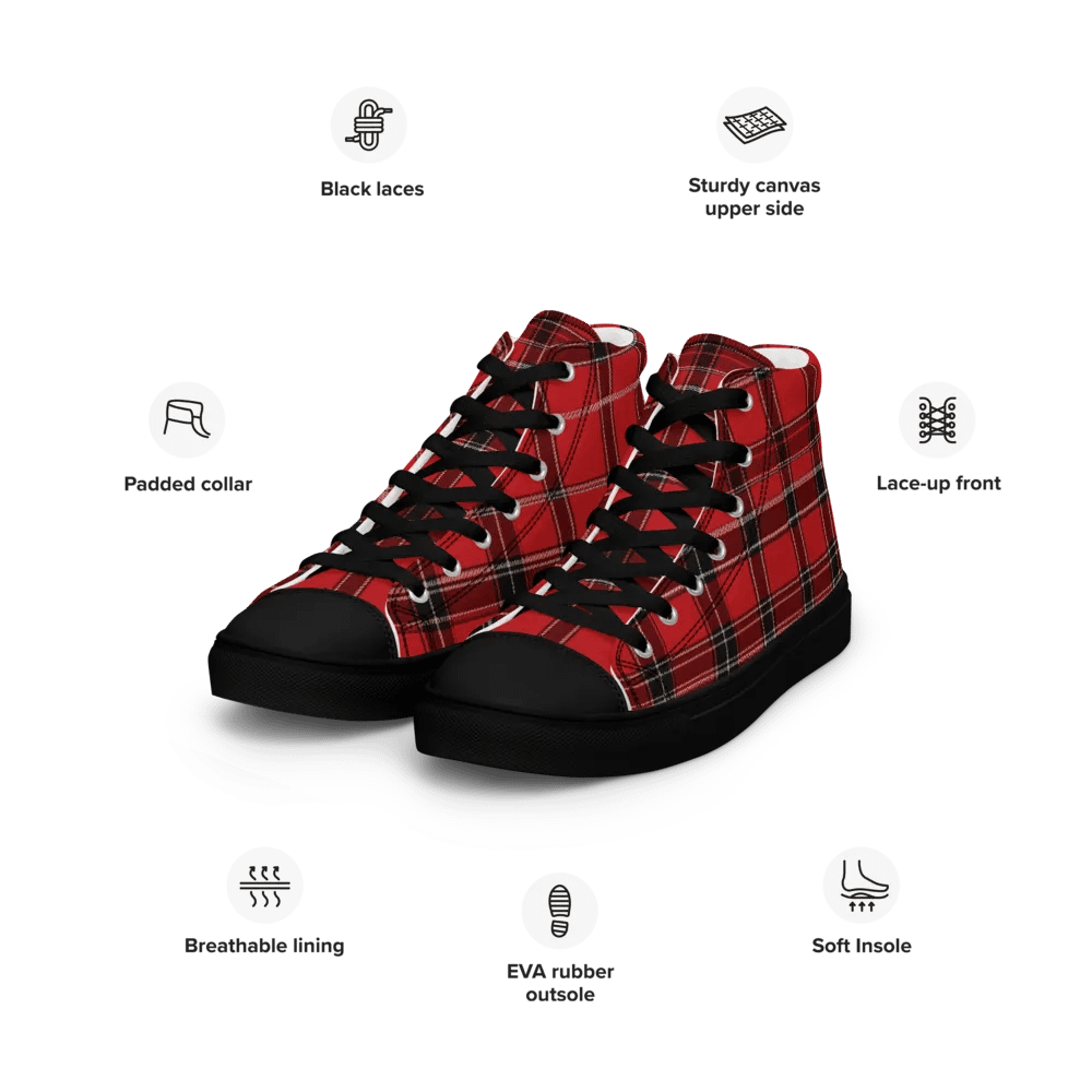 Red Tartan Shoes - Men's High Tops product image (3)