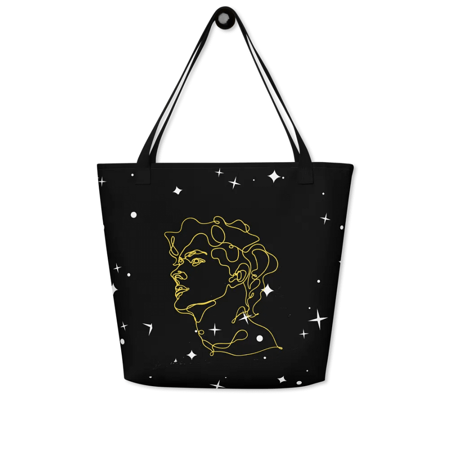 All-Over Print Large Tote Bag w/ Pocket - Man on Yellow Lining product image (5)