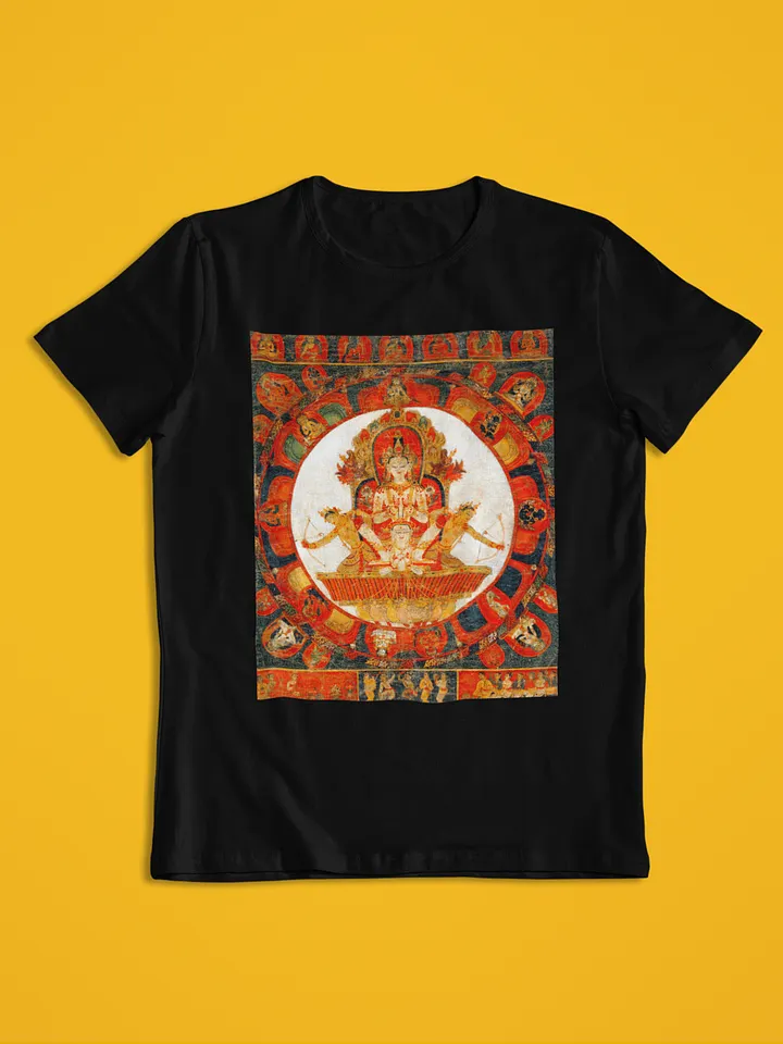 Mandala of Chandra, God of the Moon Traditional Buddhist Thangka Art T-Shirt product image (1)