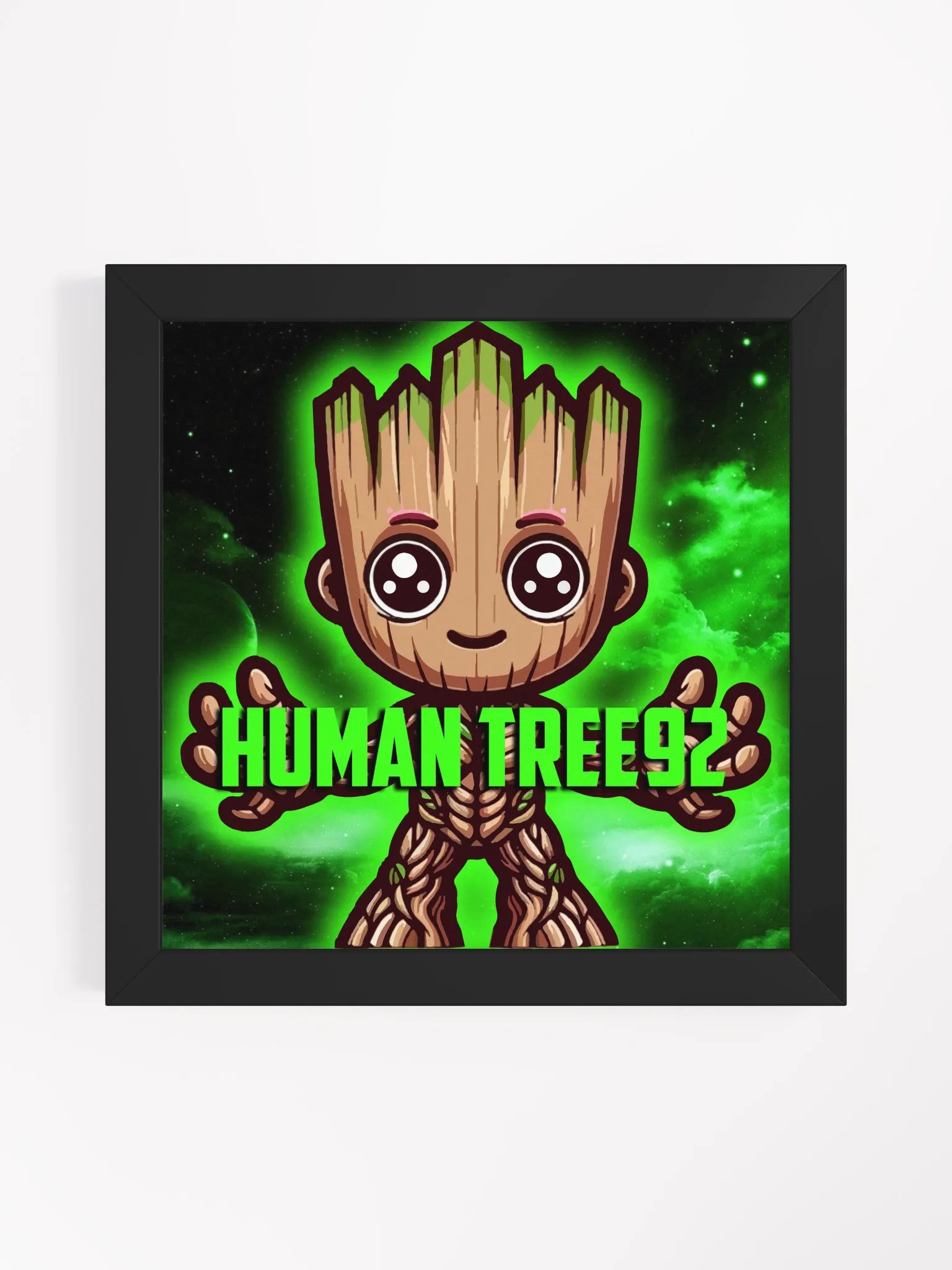 Framed High-Quality Matte Poster Green Glow Full product image (1)