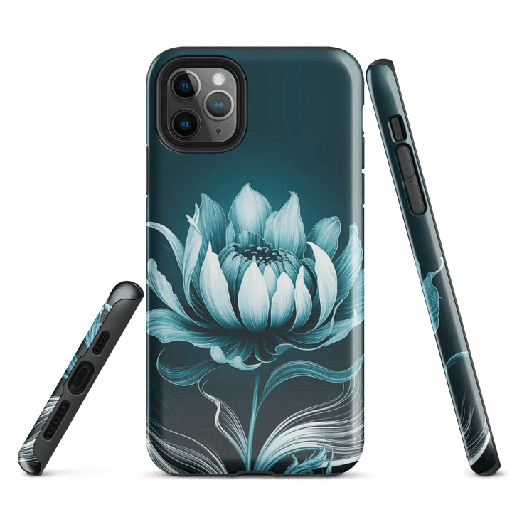 Glowing Blue Floral iPhone® Tough Case product image (3)