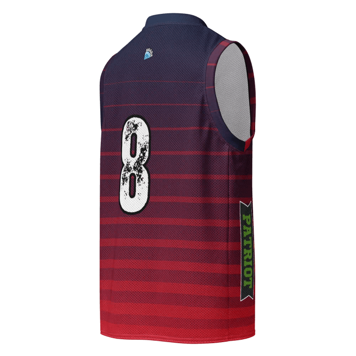Royal Emblem Number 8 patriot brada Basketball Jersey product image (2)