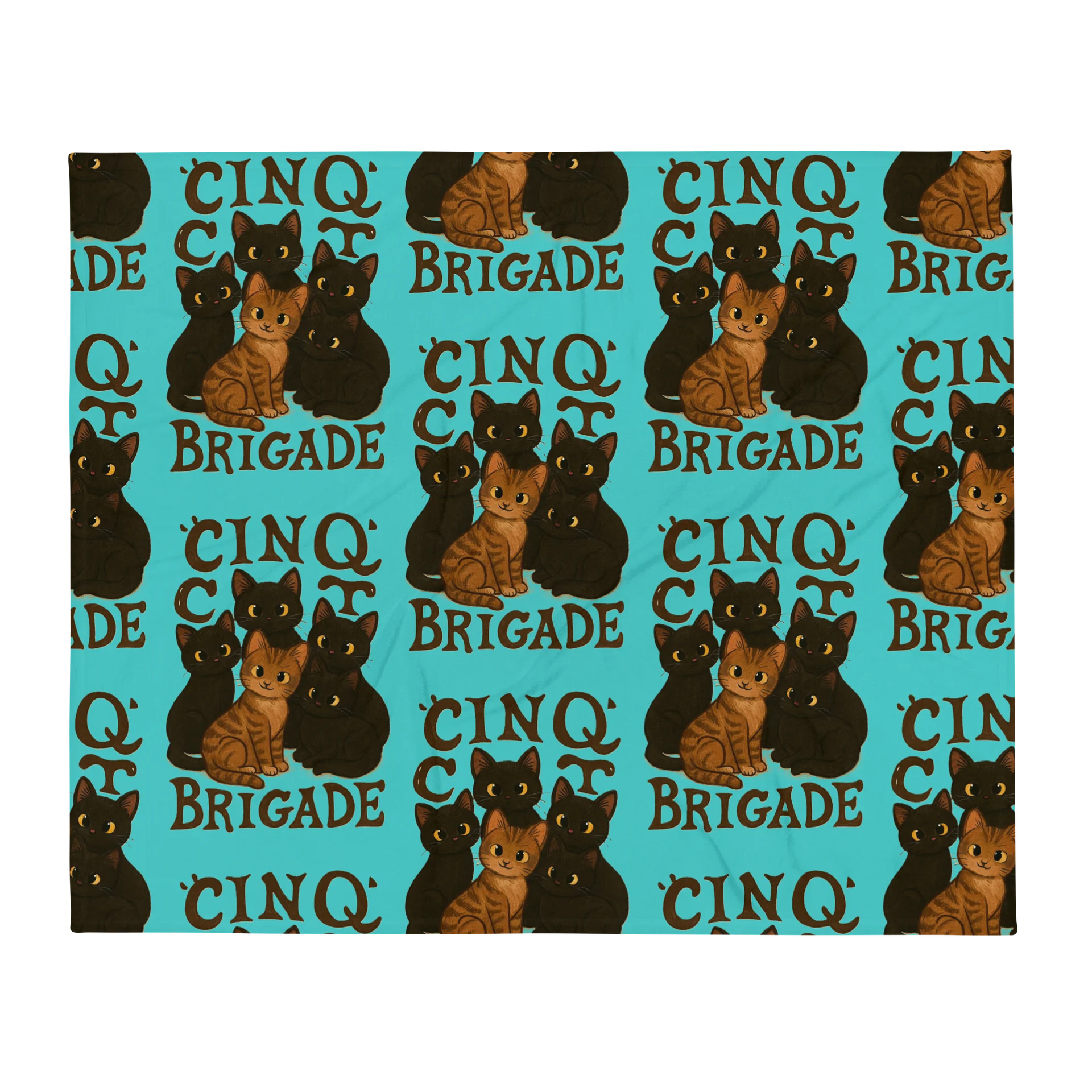 Blue Kitty Print Throw Blanket product image (2)
