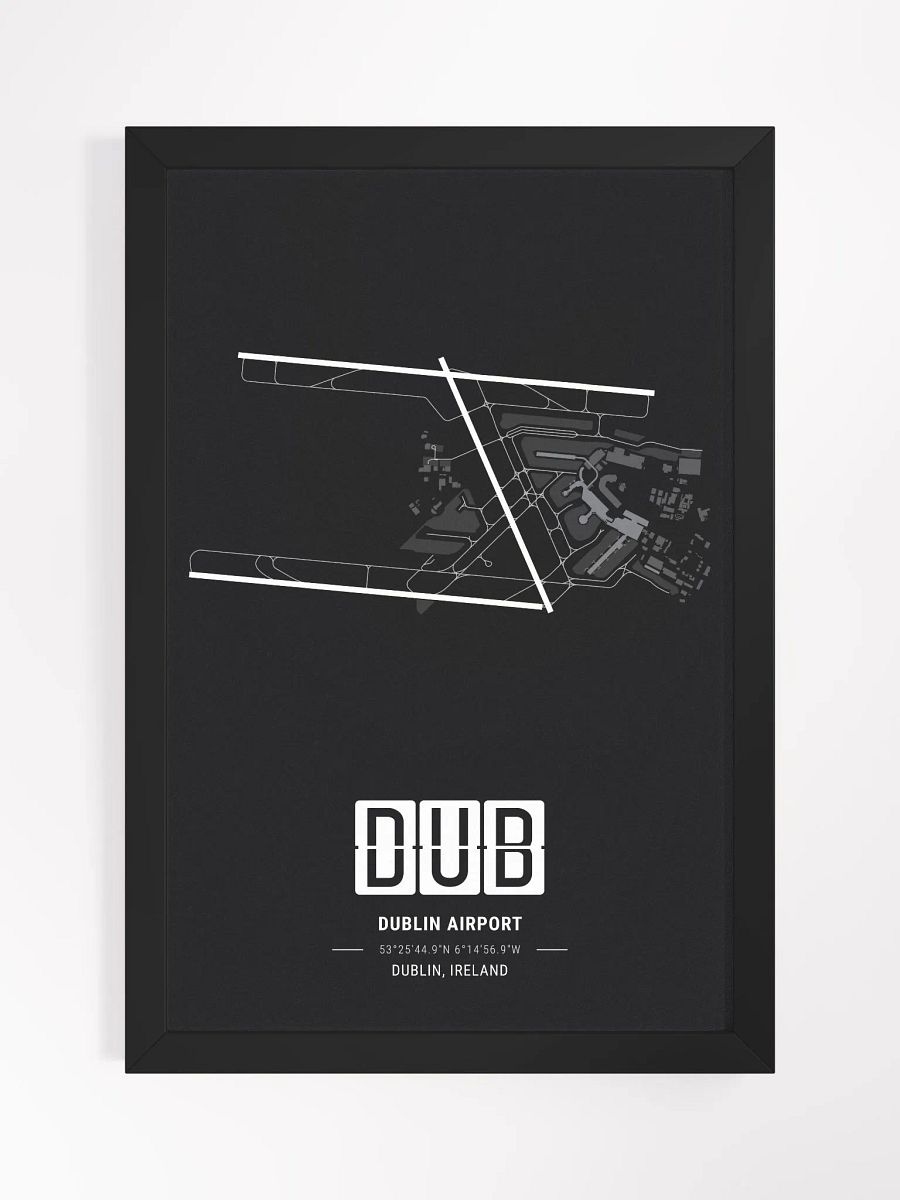 Framed Airport DUB Premium Map On Matt Paper product image (1)