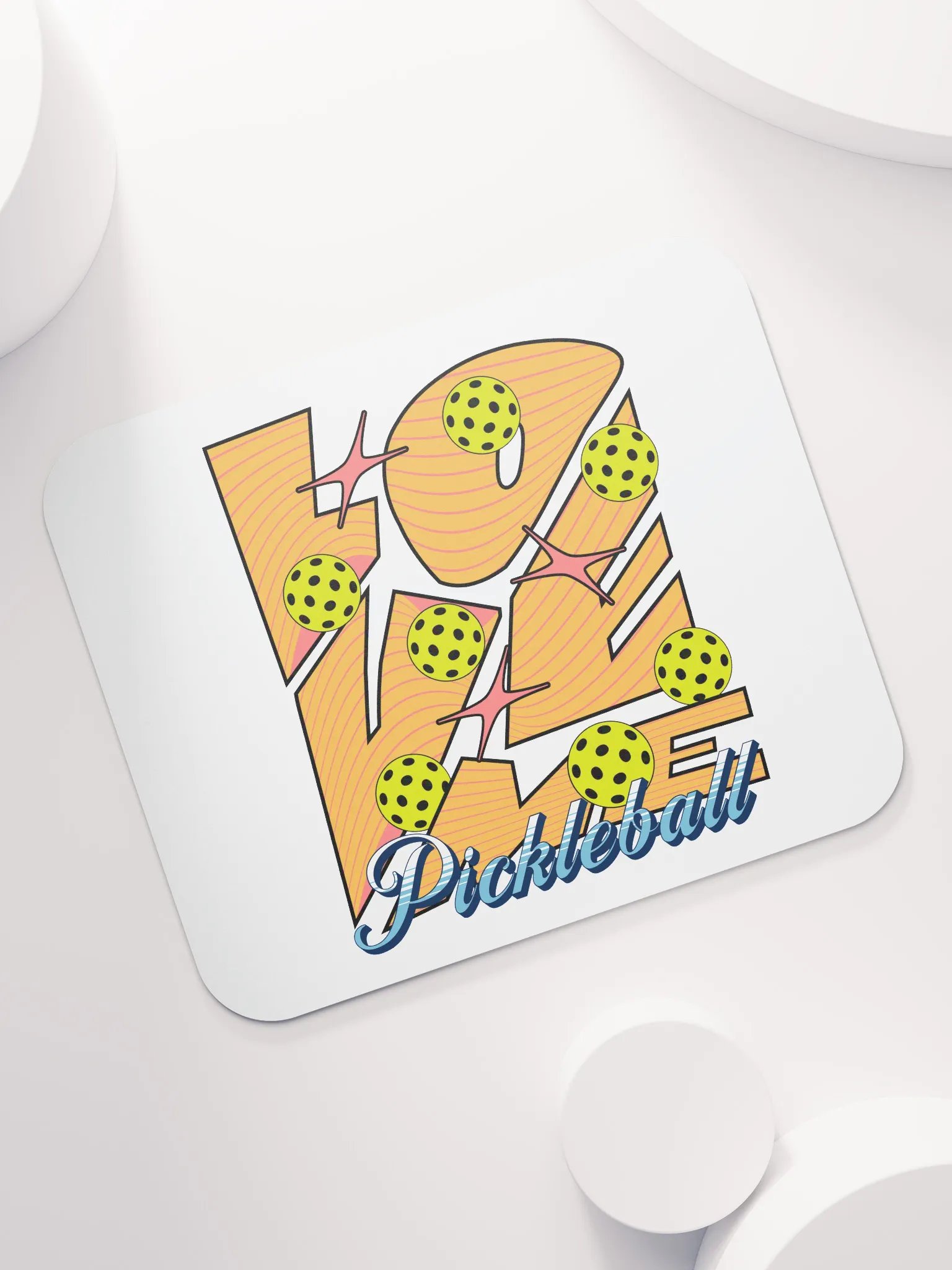 Love Me Pickleball Orange Wood Mouse Pad product image (5)