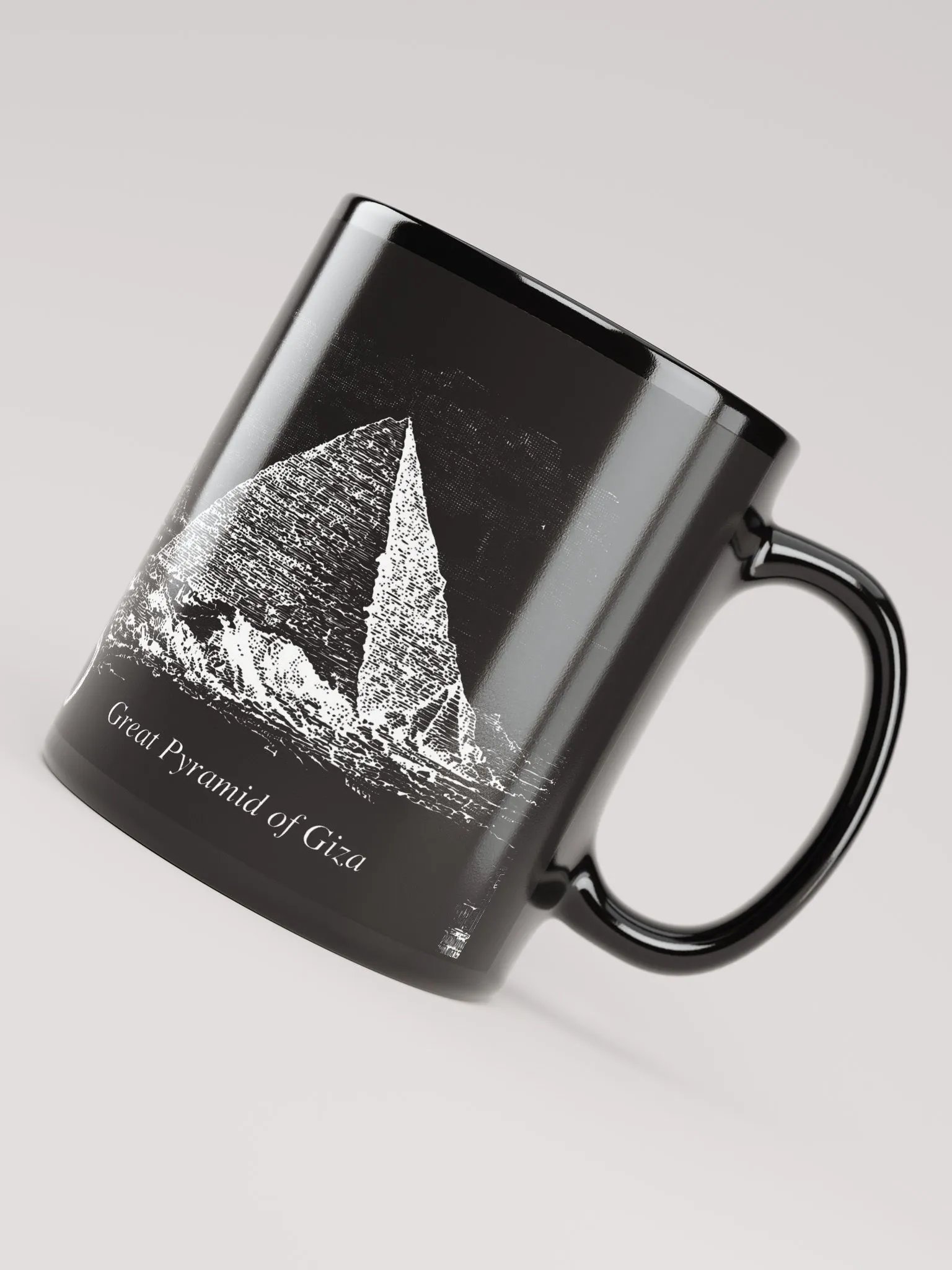 Great Pyramid of Giza, Scientific Illustration - Mug, Black product image (4)