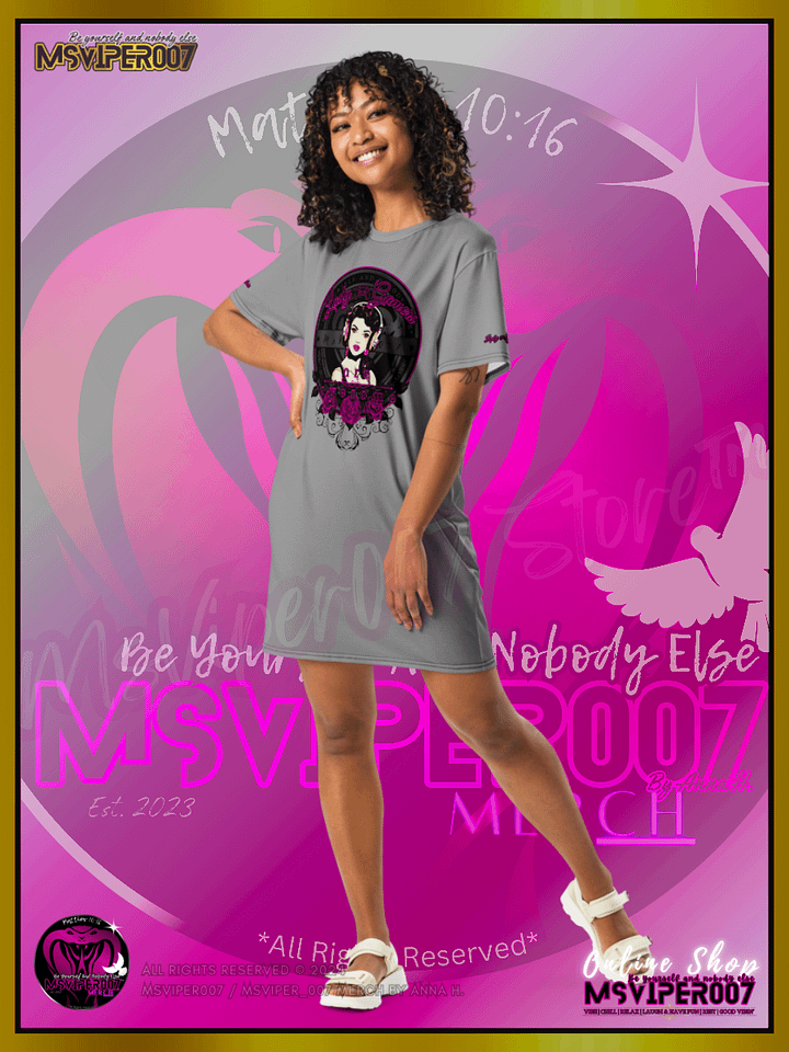 T-Shirt Dress - MsViper007's "Lady Gamers Are Awesome™ | [V3] (grey/solid)" T-Shirt Dress product image (1)