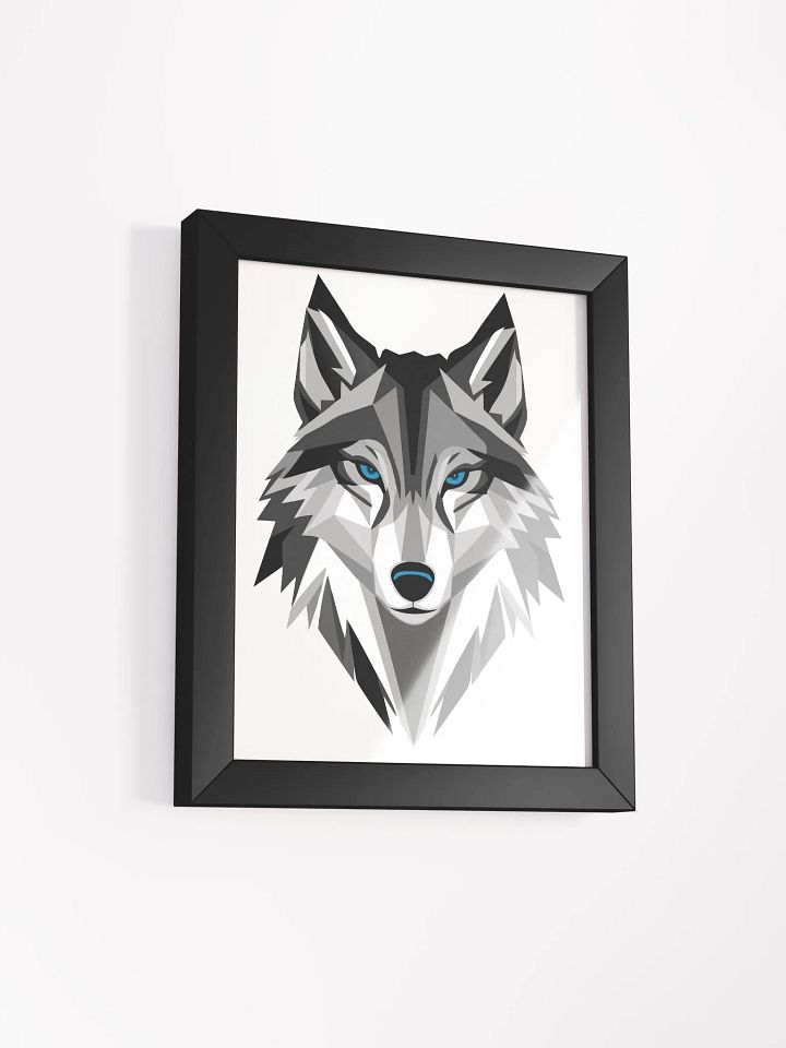 Modern Geometric Wolf Head Framed Poster - Contemporary Wall Art product image (18)