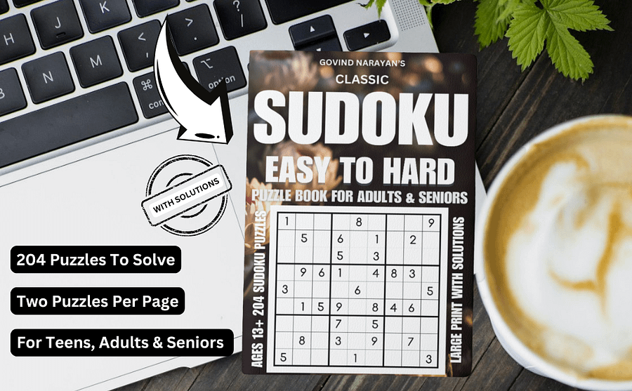204 Classic Sudoku Easy to Hard Puzzle | Ebook | Printable product image (2)