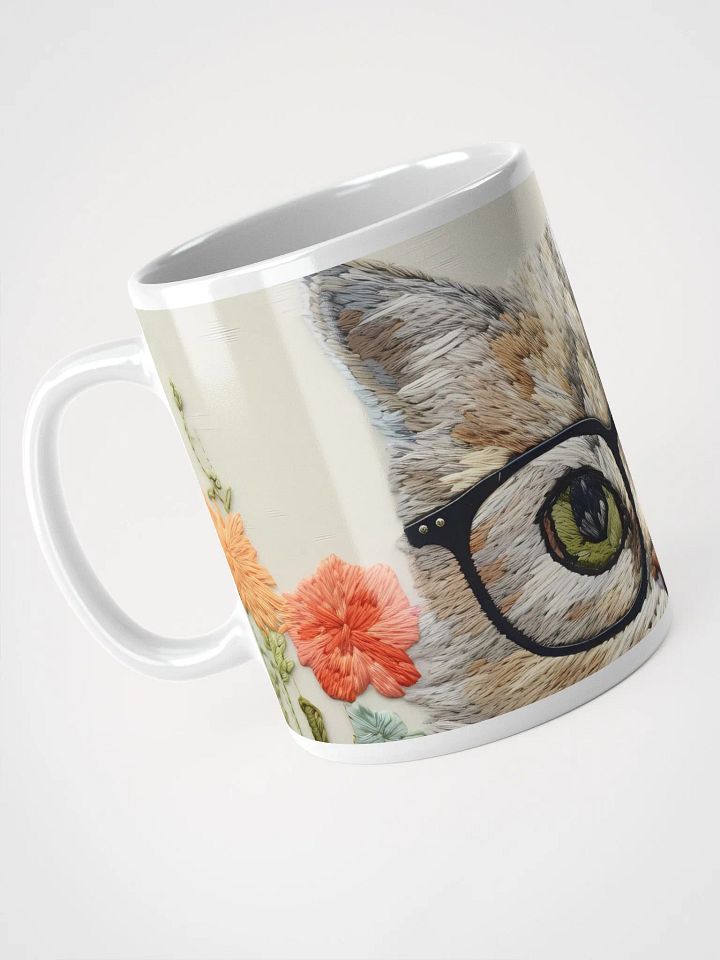 Embroidered Peeking Cat Glasses Mug product image (1)