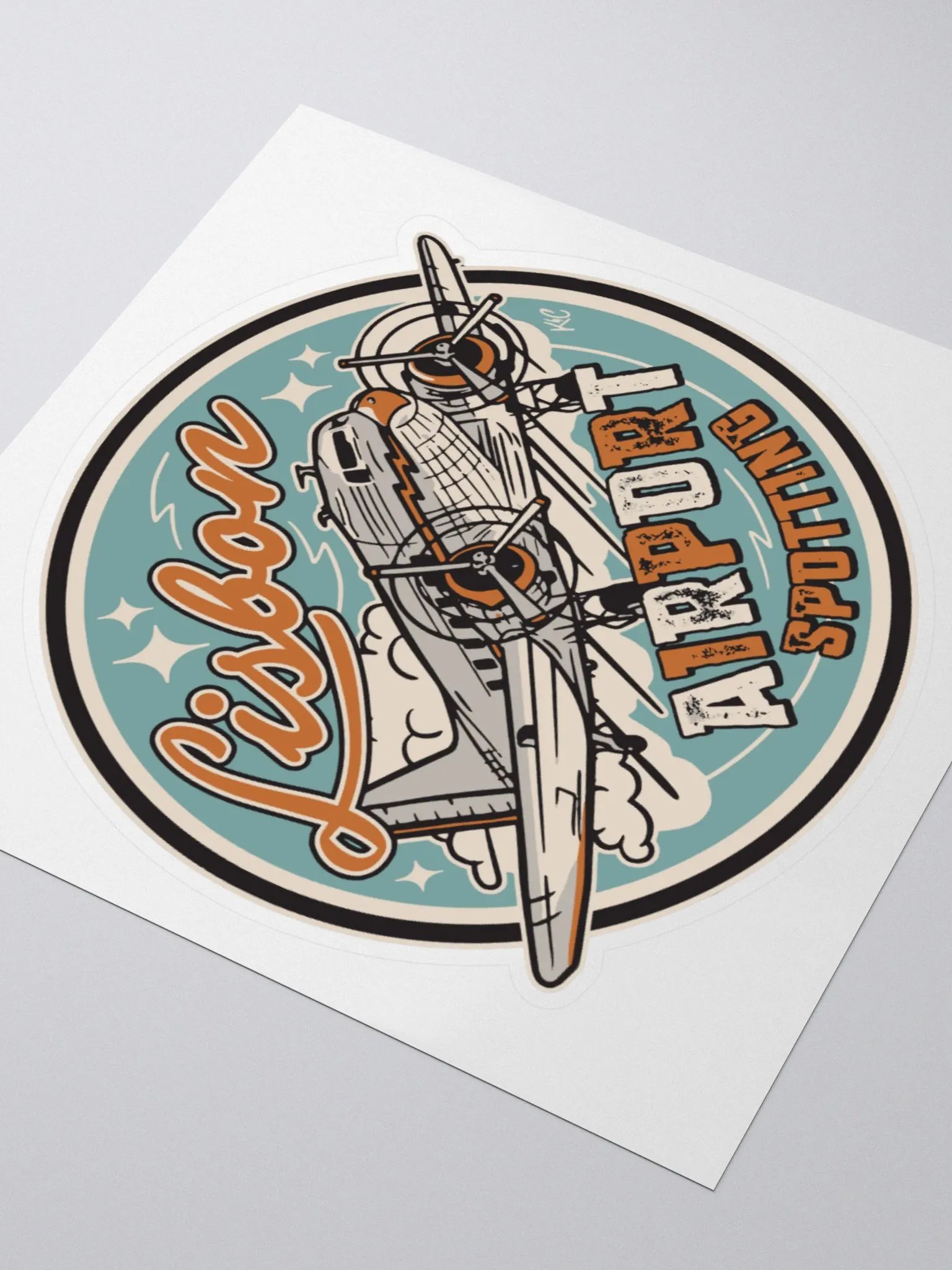 Retro Logo Sticker (Blue Background) product image (3)
