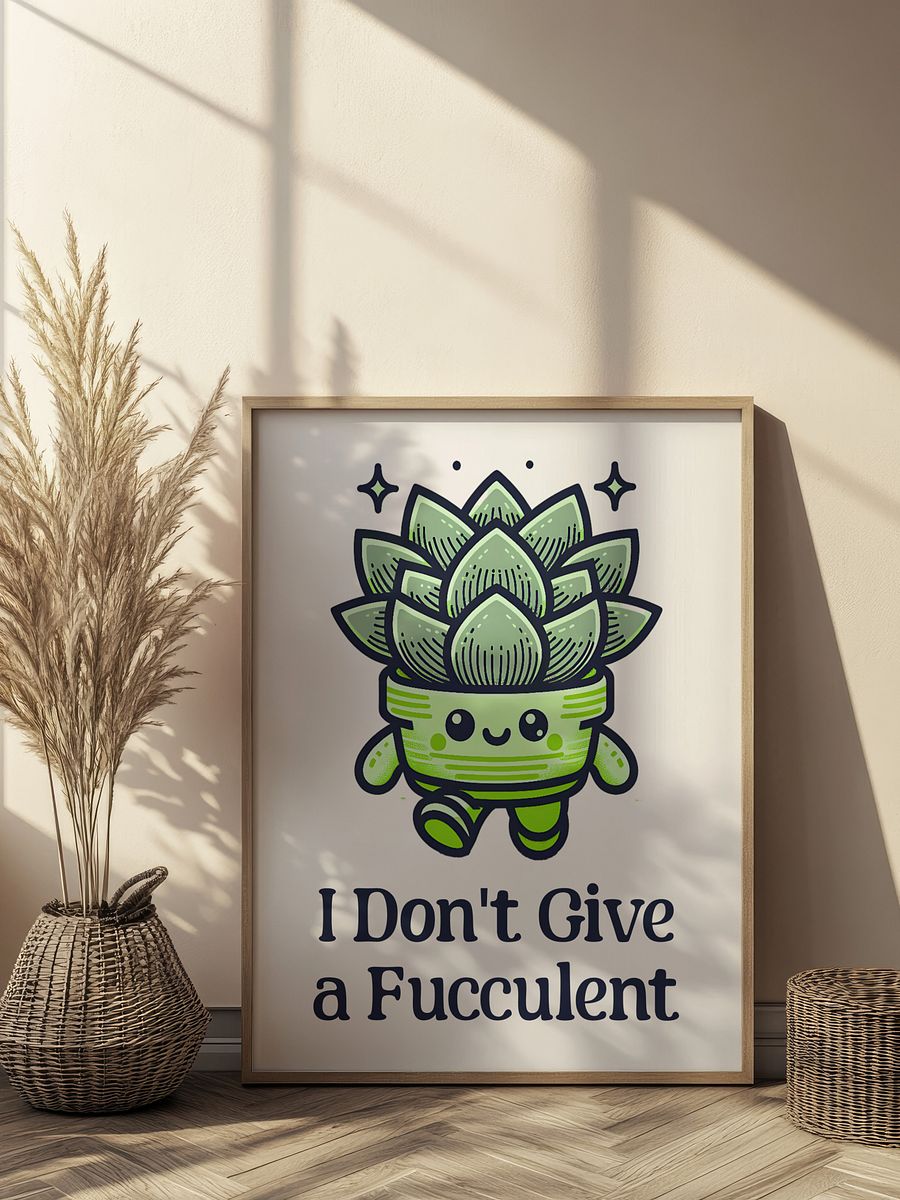 I Don't Give a Fucculent Funny Punny Retro Succulent Poster product image (8)