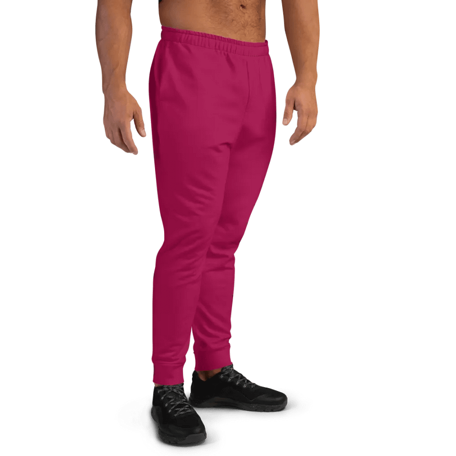 Plain Dark Red Light Summer Recycled Polyester Premium Men's Joggers by Treasure Pie product image (3)