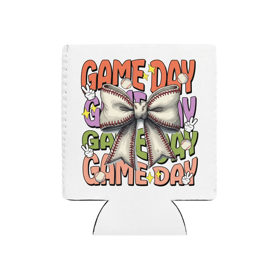 Game Day Bow Baseball Delight Coozie Can Cooler product image (1)