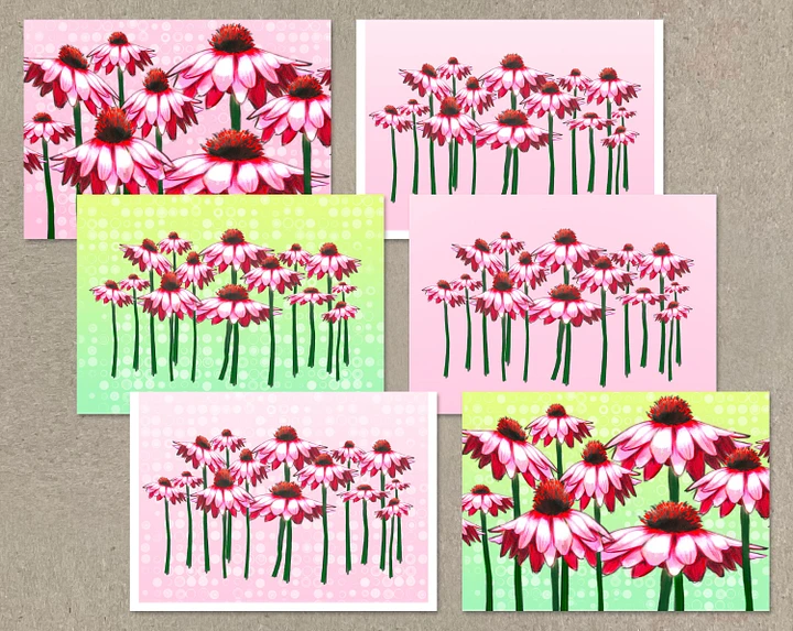 Field of Pink Daisies Greeting Cards, Assorted All Occasion Note Cards, 5x7 inch, Blank Inside, with Envelopes product image (1)
