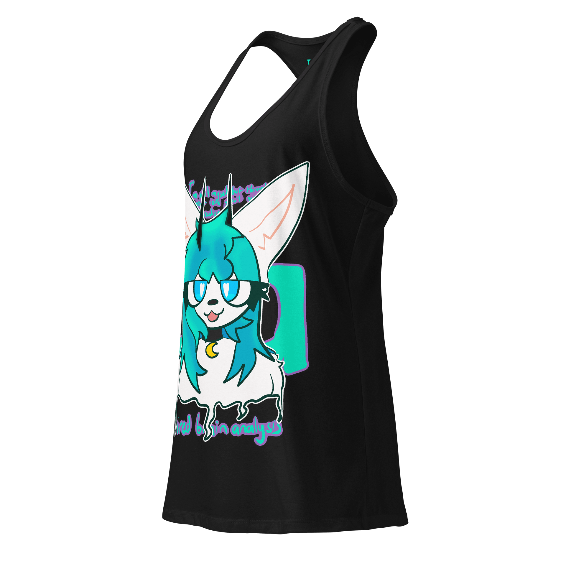 "tired brain analysis" Tank Top (Collaboration with kittydog) product image (3)