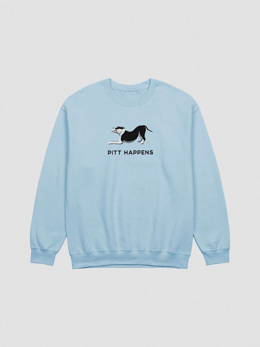 Pitt Happens Sweatshirt (Embroidered) of a Pitbull Terrier(Black) product image (4)