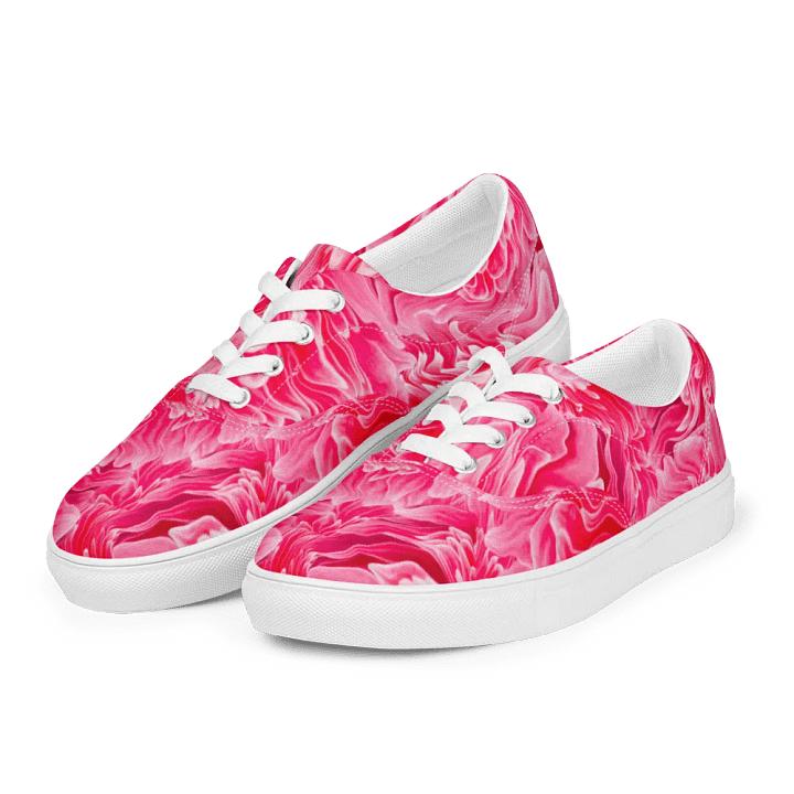 'Raspberry waves' Women's Lace-Up Canvas Shoes product image (2)