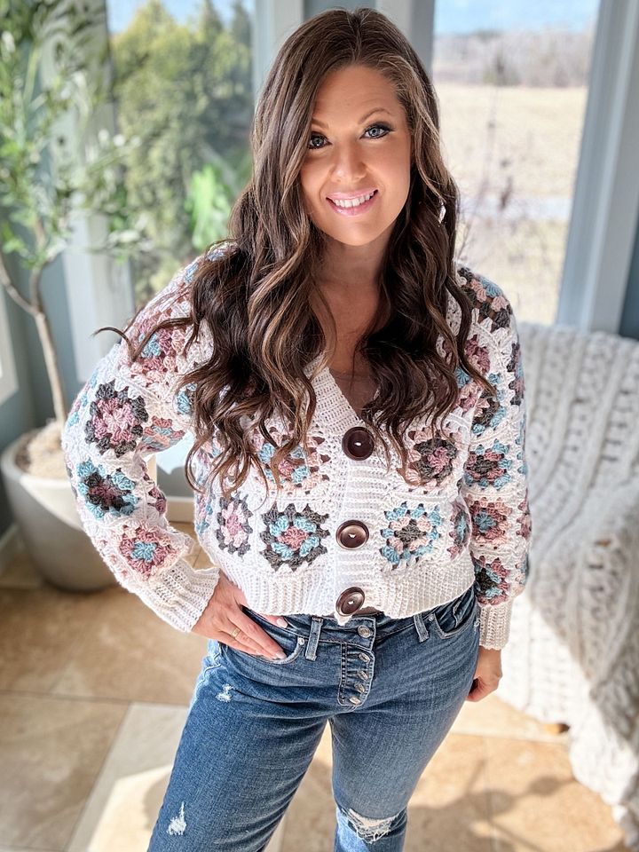 Granny Crop Cardigan Crochet Pattern product image (1)