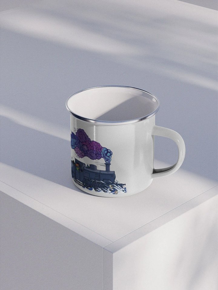 Snowy Train - Left Handed Enamel Mug (EU/US) product image (2)