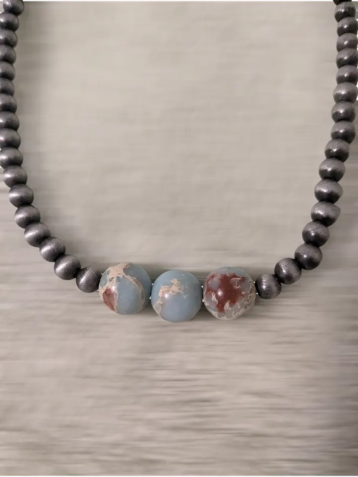 Cowboy Pearl Earth Bead Necklace product image (2)
