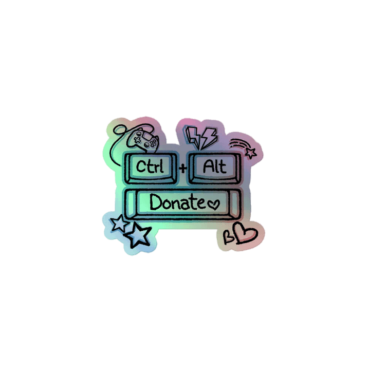 Ctrl + Alt + Donate Team Holographic Vinyl Sticker product image (1)