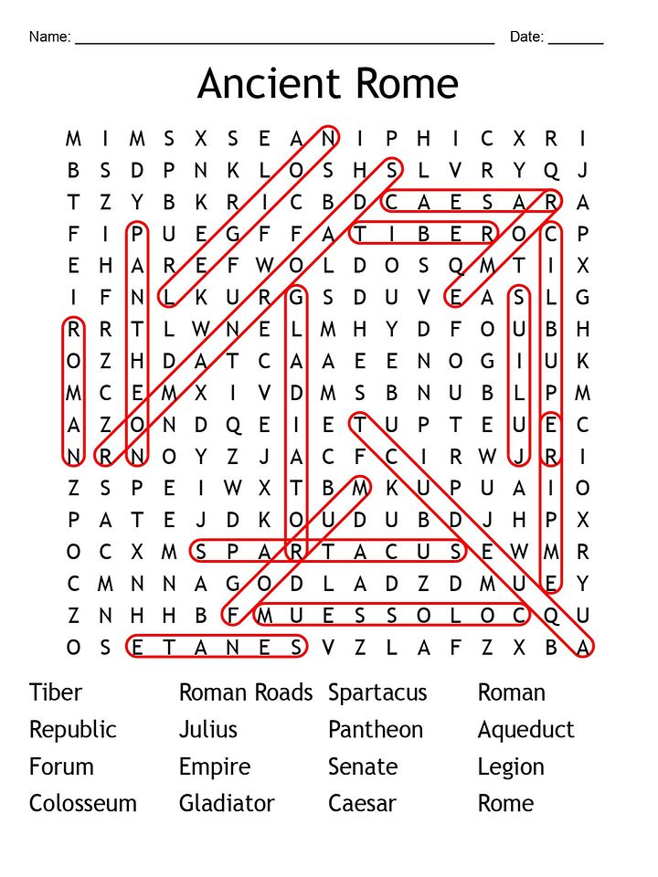Printable Ancient Rome Word Search product image (2)