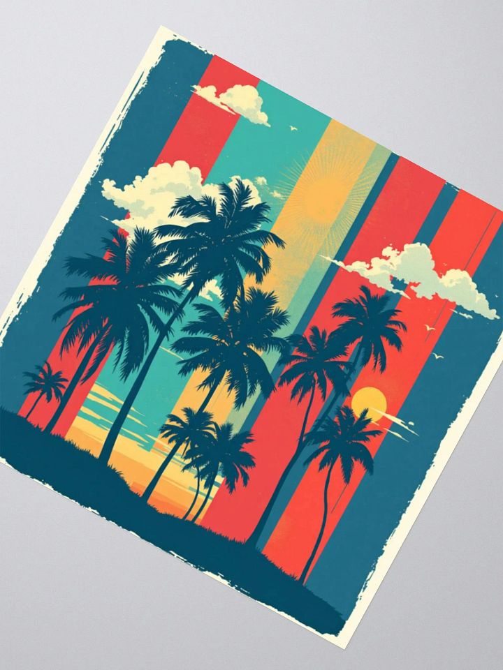 Retro Sunset Kiss Cut Stickers product image (5)