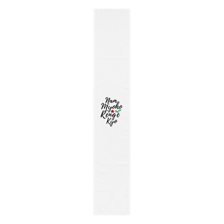 Nam Myoho Renge Kyo Table Runner – Elegant Buddhist Decor for Sacred Spaces product image (1)