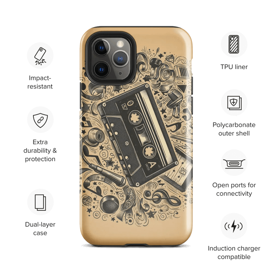Whimsical Retro Cassette Tape Tough iPhone® Case product image (54)